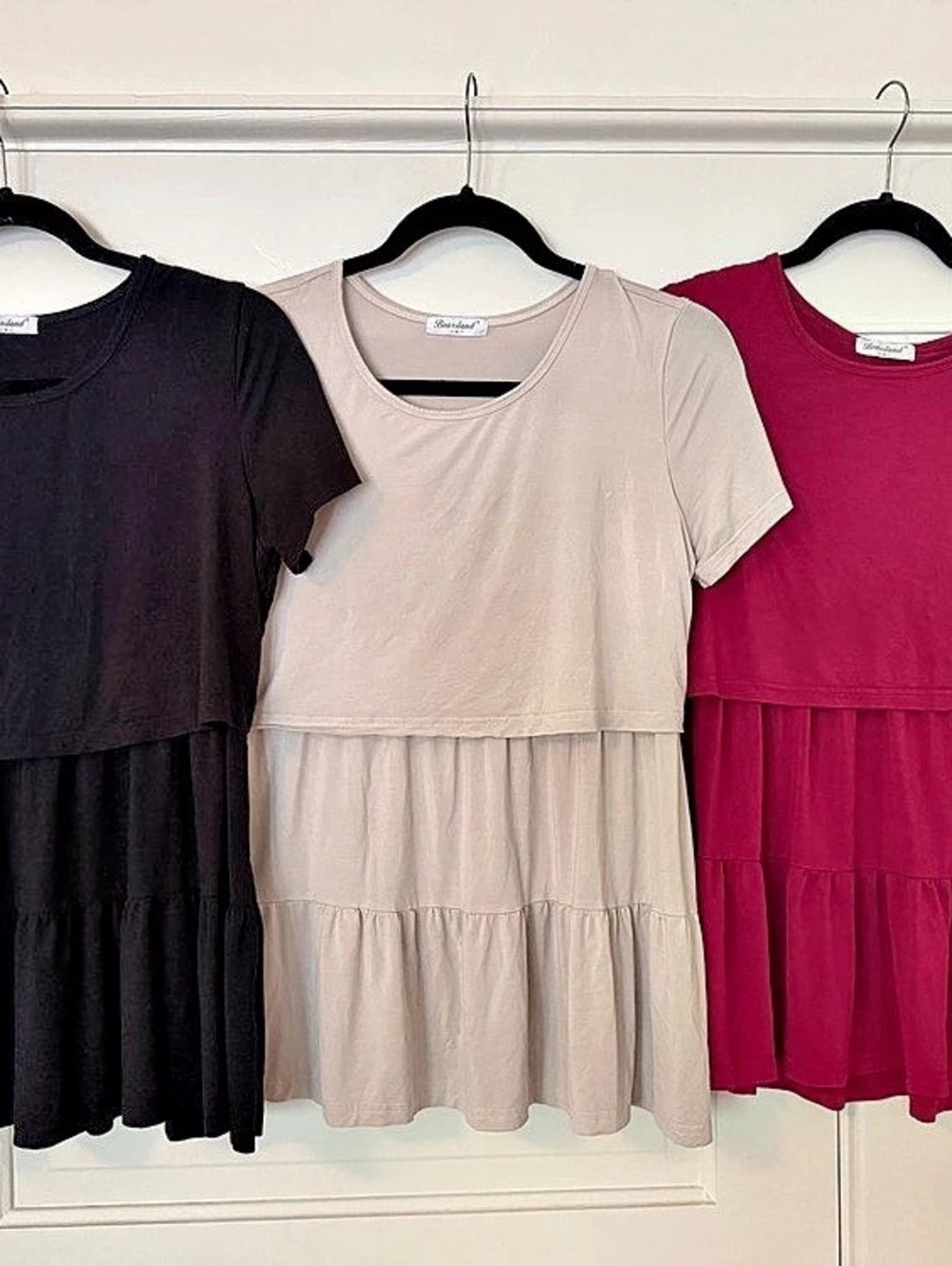 Maternity Short Sleeve Tiered Tops